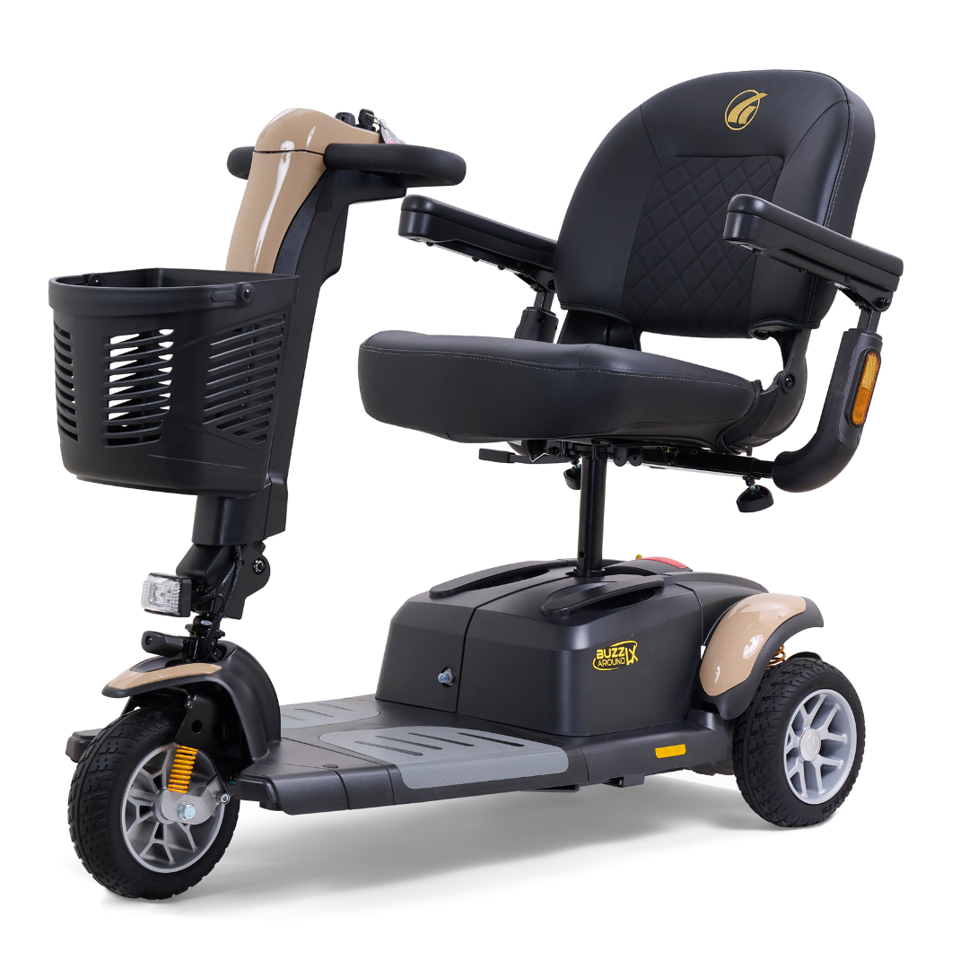Golden Tech Buzzaround LX - Luxury 3 Wheel Portable Mobility Scooter - Desert Tan right
